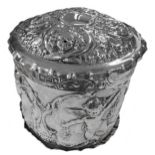 A Victorian silver powder box,