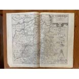 Cambridge interest and others. Map of Cambridgeshire by Christopher Saxton and William Kip, loose