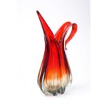 Attributed to Barovier & Toso, a mid-century Murano freeform glass vase,