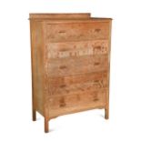 Attributed to Heal's, a limed oak tall chest of drawers,