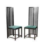 After Charles Rennie Mackintosh, a pair of 'Hill House' high-back chairs,