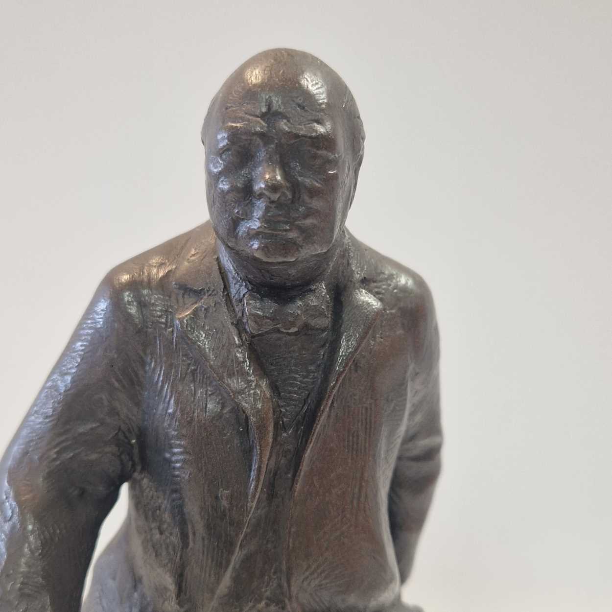 § Franta Belsky (1921-2000), a bronzed resin figure of Winston Churchill, - Image 3 of 8