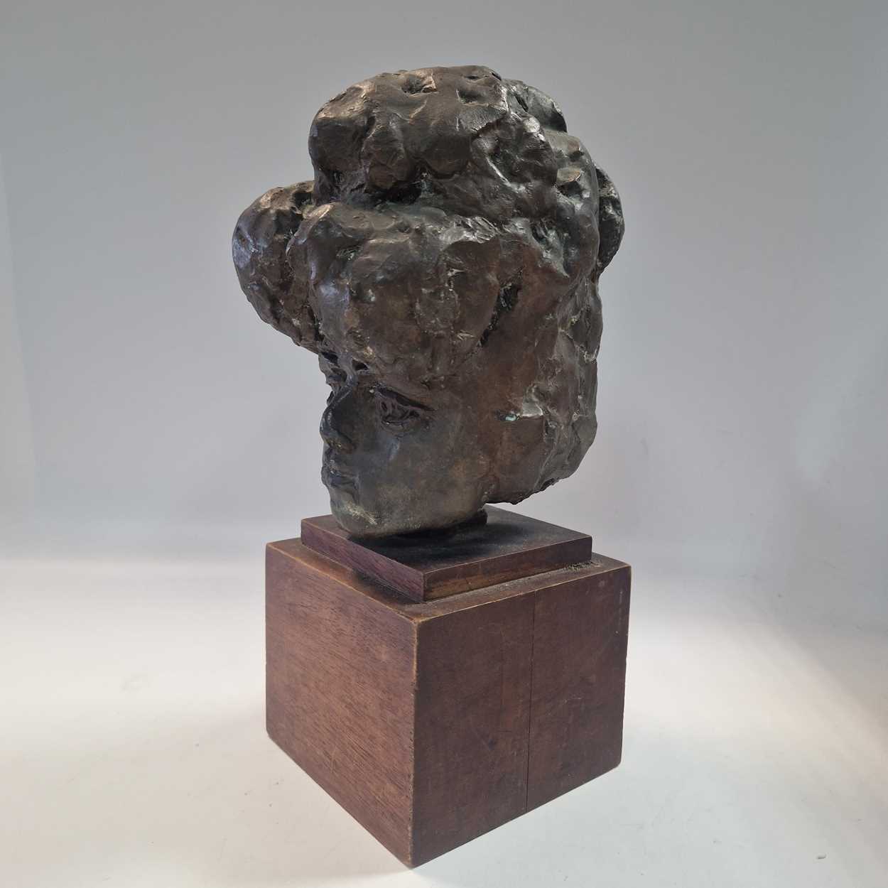 A small patinated bronze bust of a lady, - Image 5 of 6