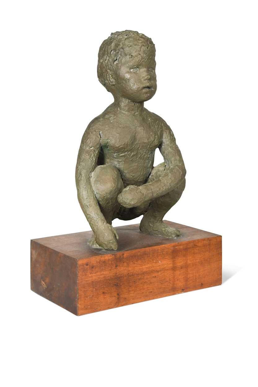 § Daphne Hardy Henrion (1917-2003), a bronzed plaster model of a squatting child,