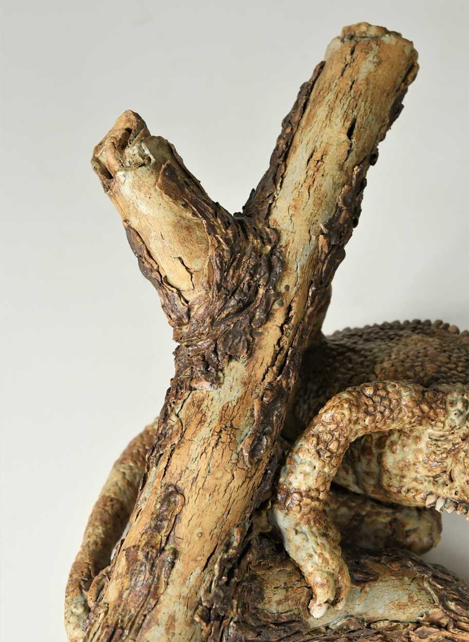 § David Cooke (1970-), a ceramic sculpture of a chameleon on a branch, 1996, - Image 4 of 12