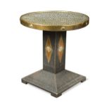 In the manner of Josef Hoffmann, a brass-clad occasional table,