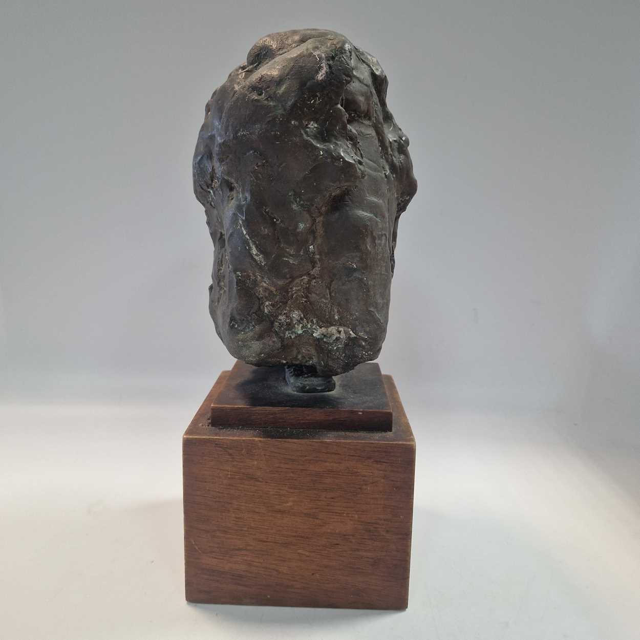 A small patinated bronze bust of a lady, - Image 6 of 6