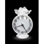 Antionette, a modern Lalique glass clock,