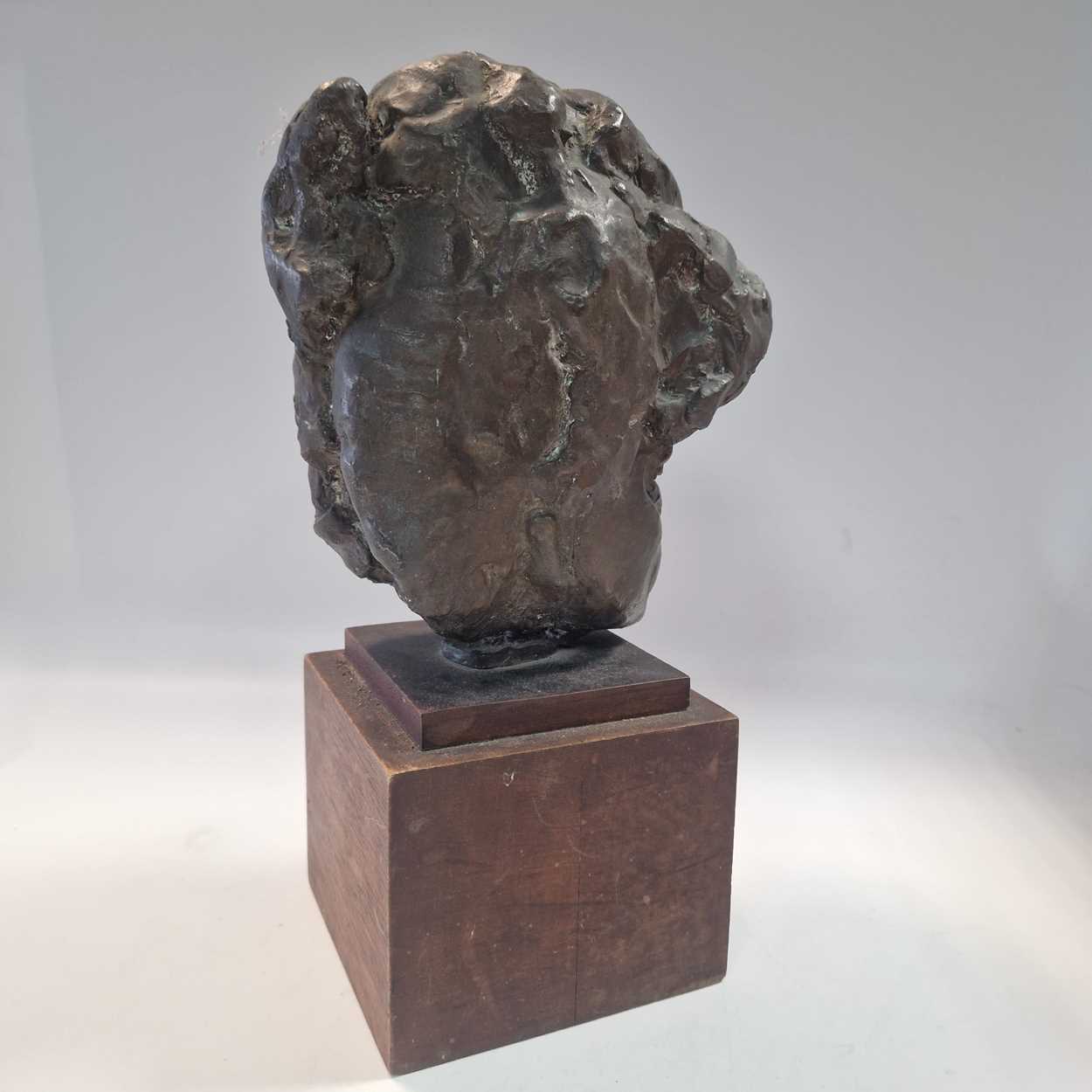 A small patinated bronze bust of a lady, - Image 4 of 6