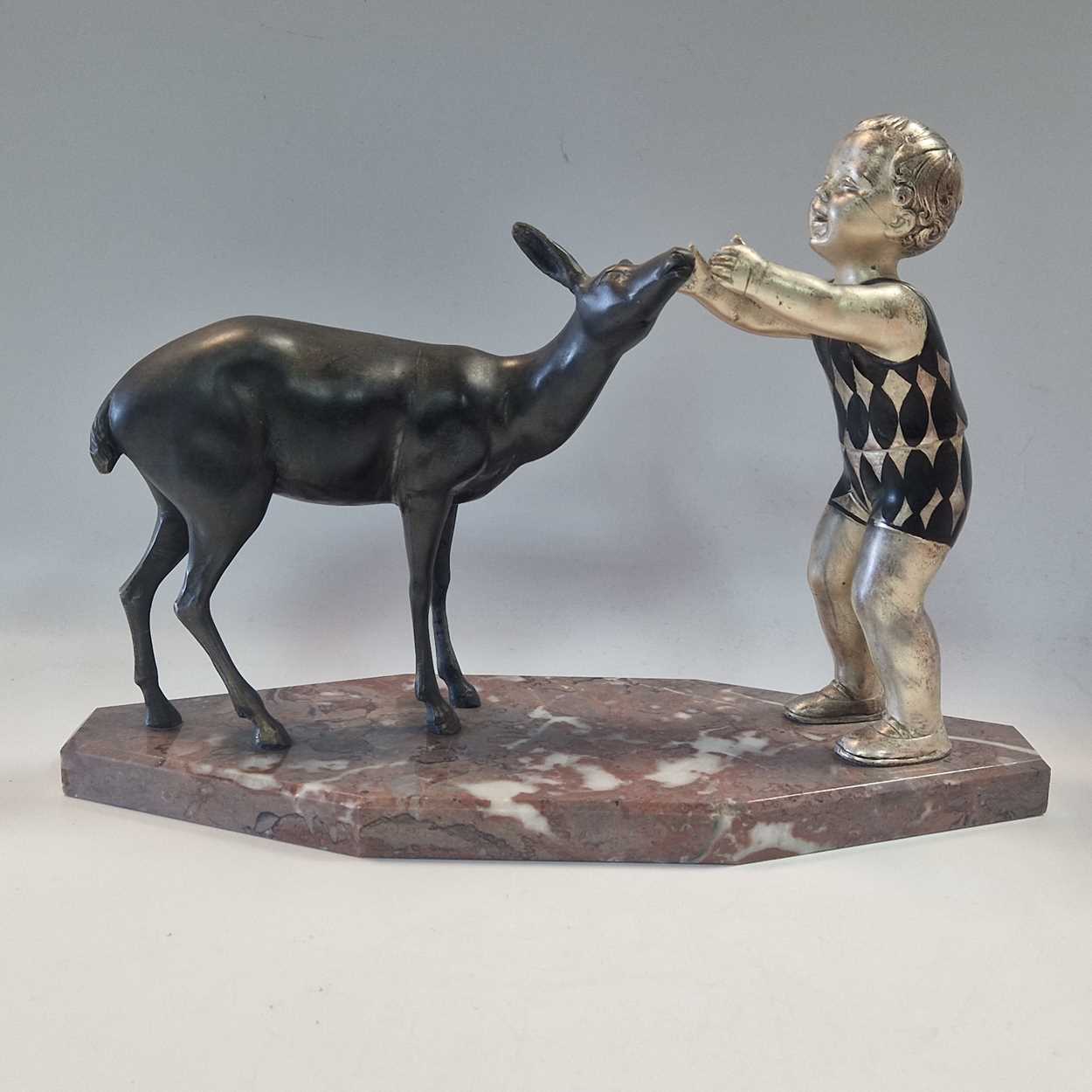After Uriano (Ugo Cipriani, 1887-1960), an Art Deco spelter figure group, - Image 7 of 7