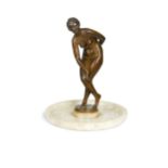 Janos Pasztor (1881-1945), a bronze model of a female nude,