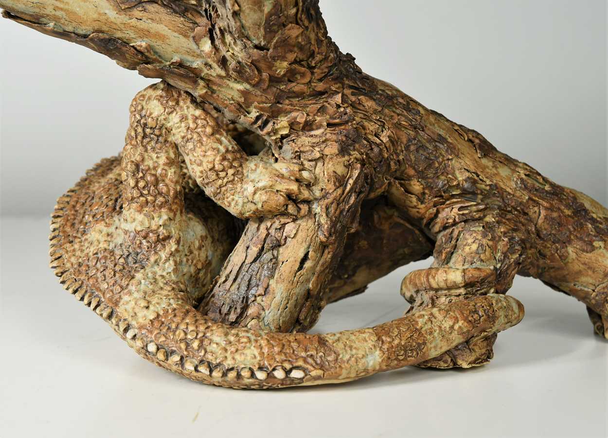 § David Cooke (1970-), a ceramic sculpture of a chameleon on a branch, 1996, - Image 7 of 12