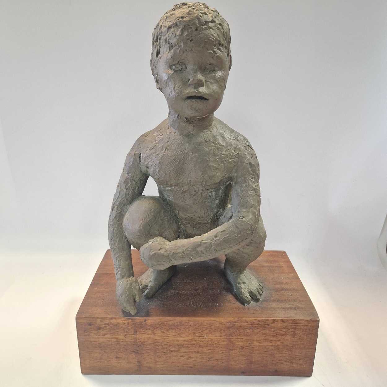 § Daphne Hardy Henrion (1917-2003), a bronzed plaster model of a squatting child, - Image 2 of 8