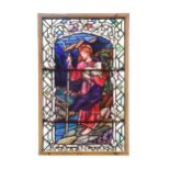 Mary Lowndes (1857-1929), a stained and leaded glass panel dated 1920,