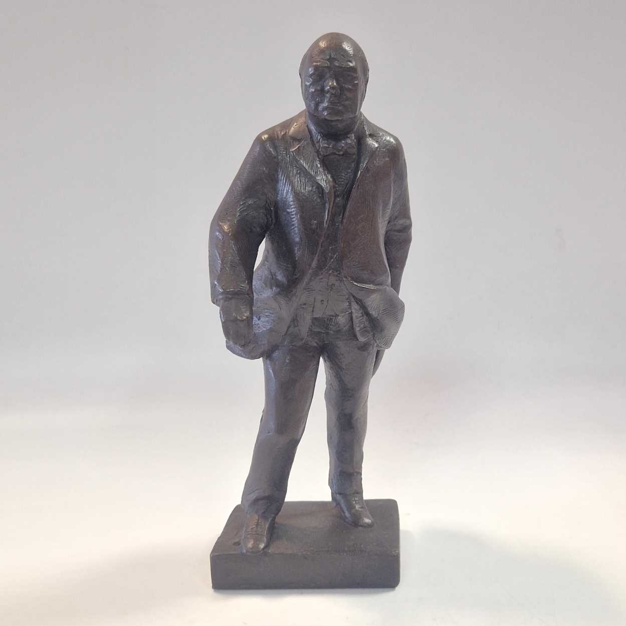 § Franta Belsky (1921-2000), a bronzed resin figure of Winston Churchill, - Image 2 of 8