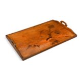 An Emile Gallé twin-handled marquetry tray,