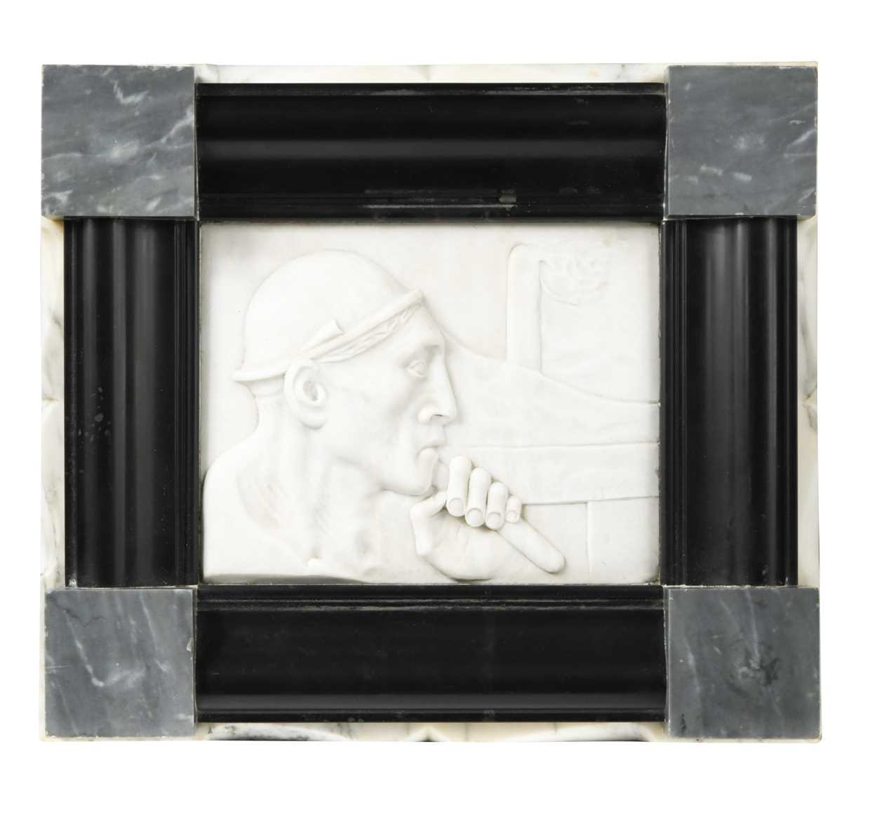 Augustin Bisiaux, a Belgian Art Deco marble relief plaque,