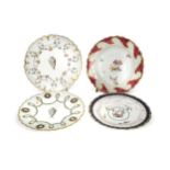 Four Chelsea-Derby plates, circa 1775,