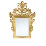 A Venetian giltwood wall mirror, 18th century,