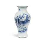 A Chinese blue and white vase, late 18th century,