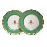 A pair of Flight Barr & Barr Worcester armorial plates, circa 1830,