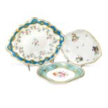 Two Chelsea-Derby lozenge shaped fluted dishes, circa 1775,
