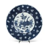 A Chinese blue and white porcelain charger, Qing Dynasty, 19th century,