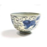 A Chinese blue and white tea bowl, late Ming Period (1364 - 1644),