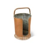 An Irish copper plate bucket, 19th century,