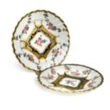 A pair of Chelsea-Derby plates, circa 1775,