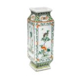 A Chinese famille verte porcelain pedestal vase, Qing Dynasty, late 19th century,