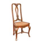 A red lacquer side chair in the manner of Giles Grendey, 19th century,