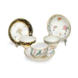 Six Chelsea-Derby tea bowls and saucers, circa 1775,