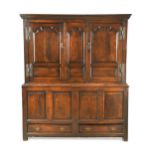 An oak livery cupboard, 18th century,