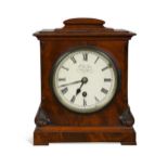 An early Victorian mahogany mantel timepiece with fusee movement,