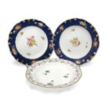 A pair of Chelsea-Derby plates, circa 1775,