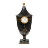 A French toleware projection night clock, early 19th century,