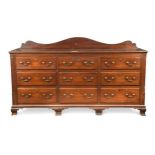 A George III mahogany bank of drawers,