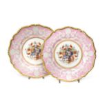 A pair of Flight Barr and Barr Worcester armorial plates, circa 1817- 30,
