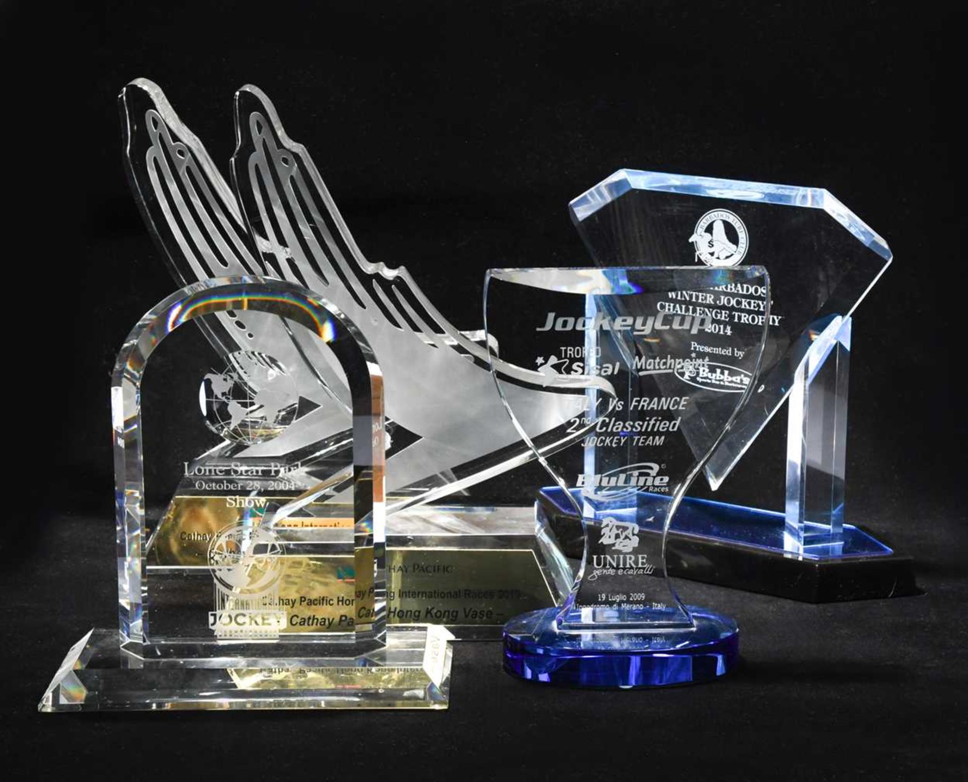 A G2 Darley Prix Robert Papin cut glass trophy, awarded to Frankie Dettori,