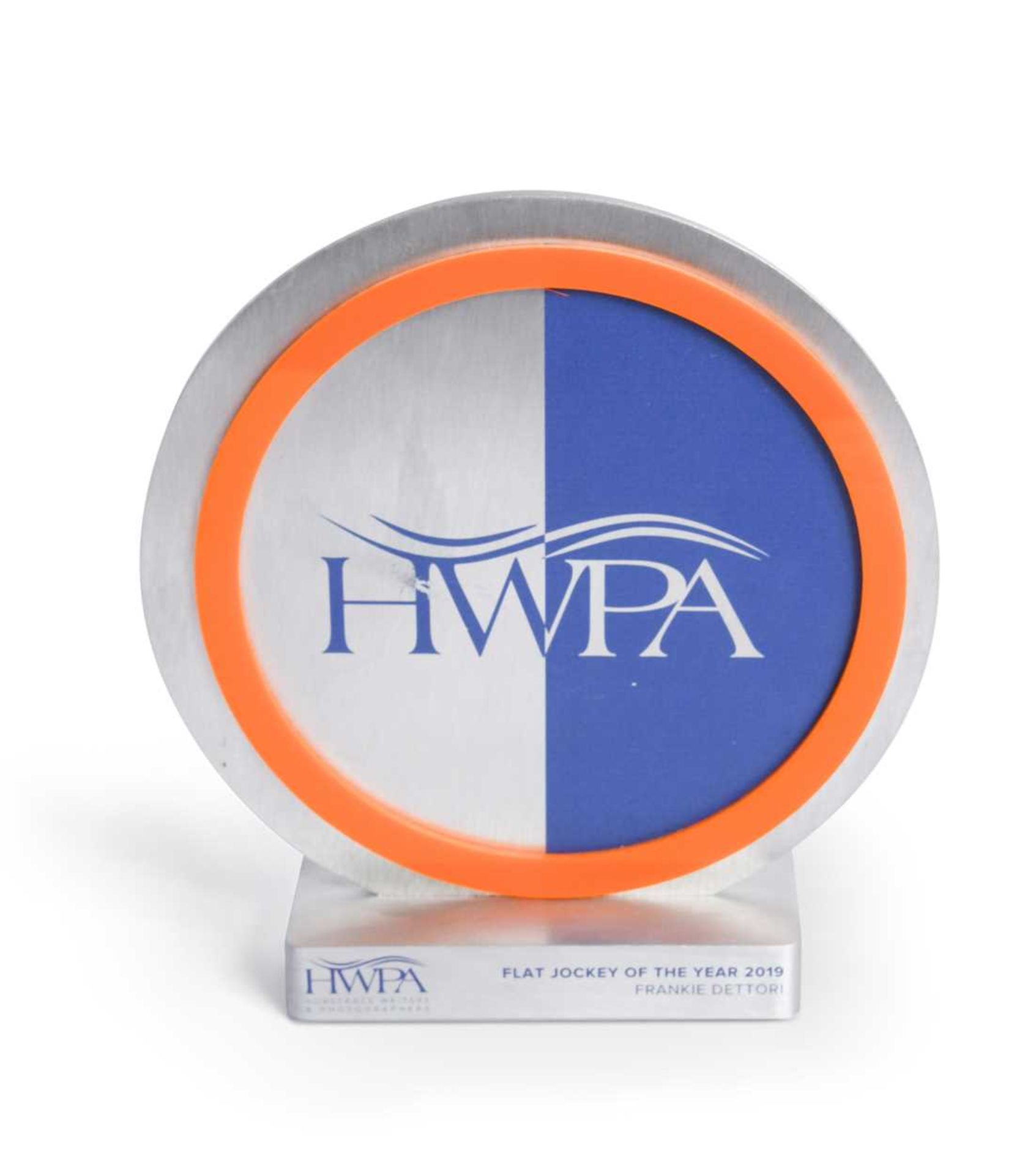 A Horserace Writers and Photographers Association Flat Jockey of the Year 2019 trophy,