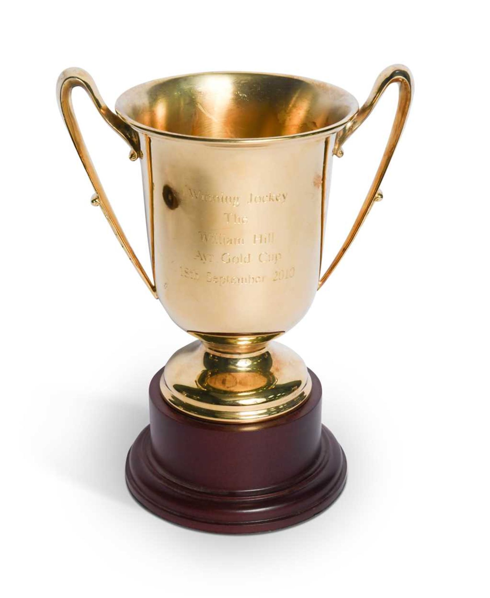A William Hill Ayr Gold Cup trophy, awarded to Frankie Dettori,
