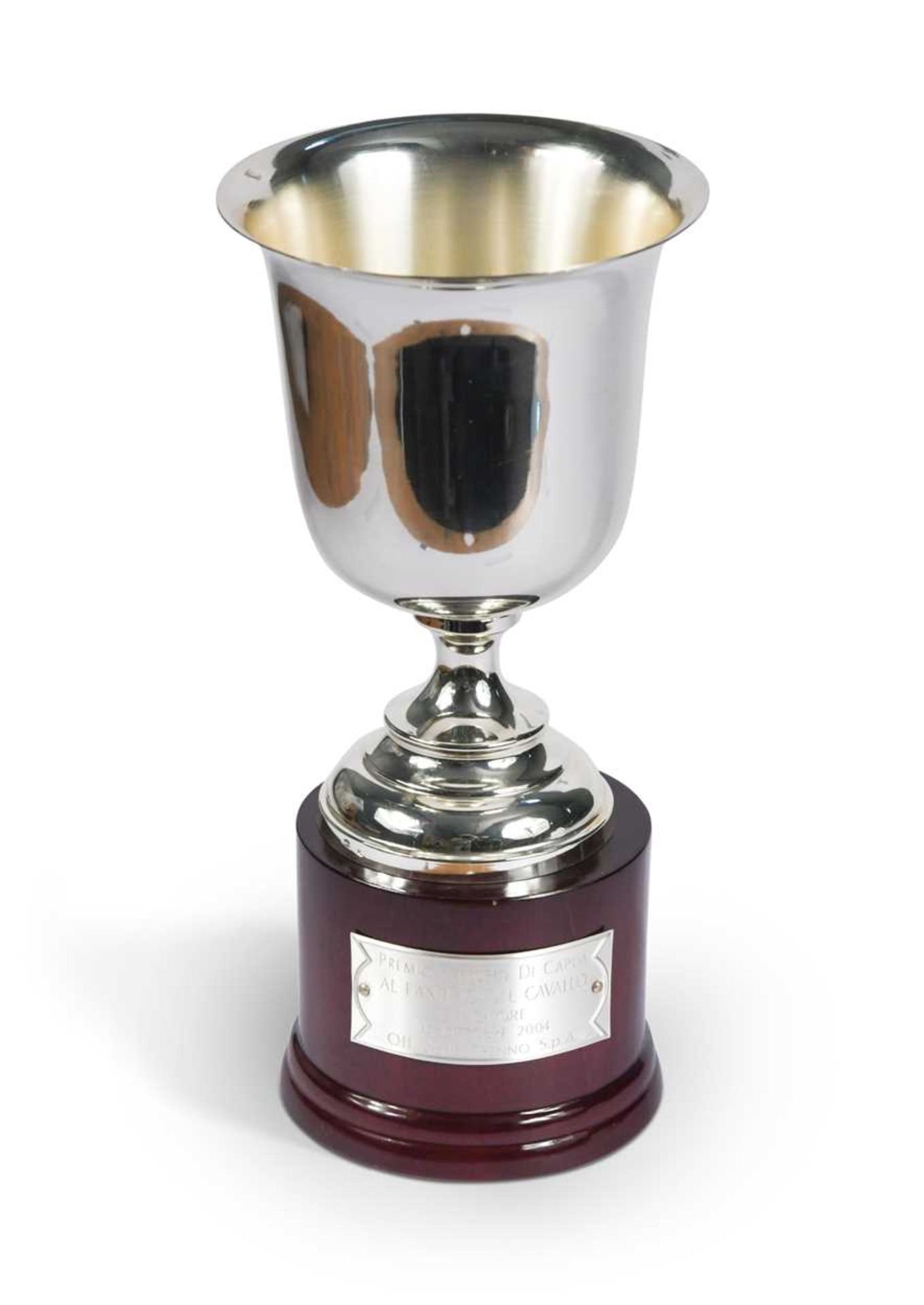 A Premio Vittorio di Capua trophy cup, awarded to Frankie Dettori,