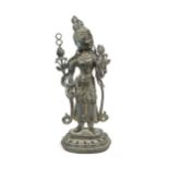 A Chinese bronze standing figure of the white Tara, 19th century or later,