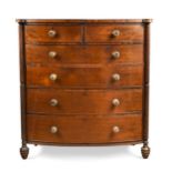 A large mahogany chest of drawers, 19th century,