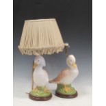 A pair of lamps modeled as ducks