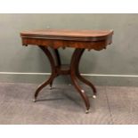 A 19th century mahogany tea table, 76 x 92 x 46cm (closed), 74 x 92 x 92cm (open)