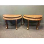 A pair of Chinese hardwood circular table in two sections, 78 x 116 x 58cm (each)
