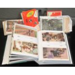 Modern album with 166 Japanese postcards, 1920s-30s, including social history, real photographic