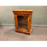 A Victorian walnut pier cabinet with glazed door and gilt metal mounts, 105 x 78 x 32cm